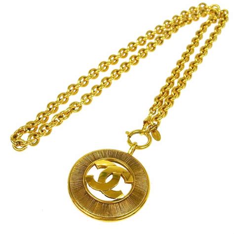 chanel gold coin necklace|Chanel gold necklace vintage.